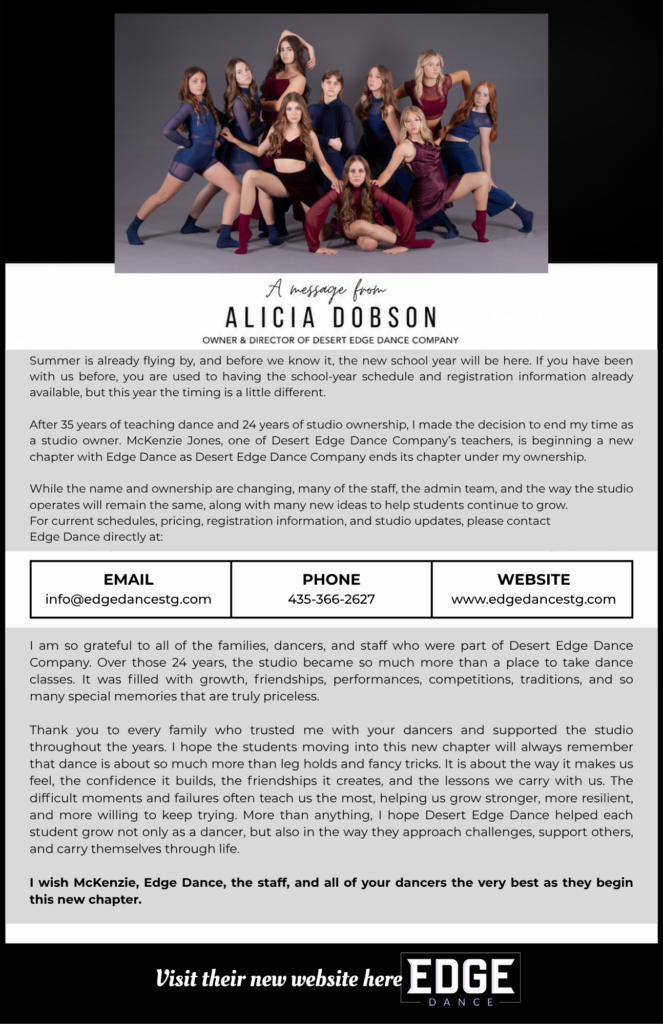 Desert Edge Dance Company is closing this chapter.